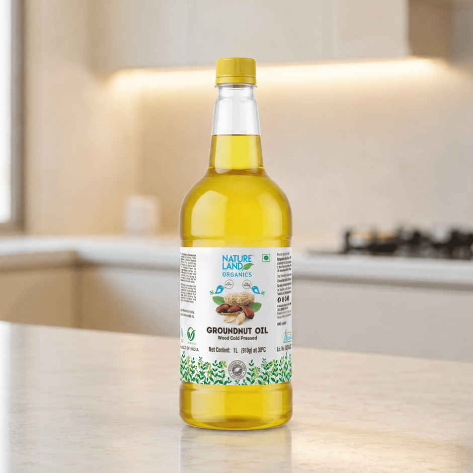 Natureland Organics Groundnut (Peanut) Cold Pressed Oil | Healthy Cooking Oil