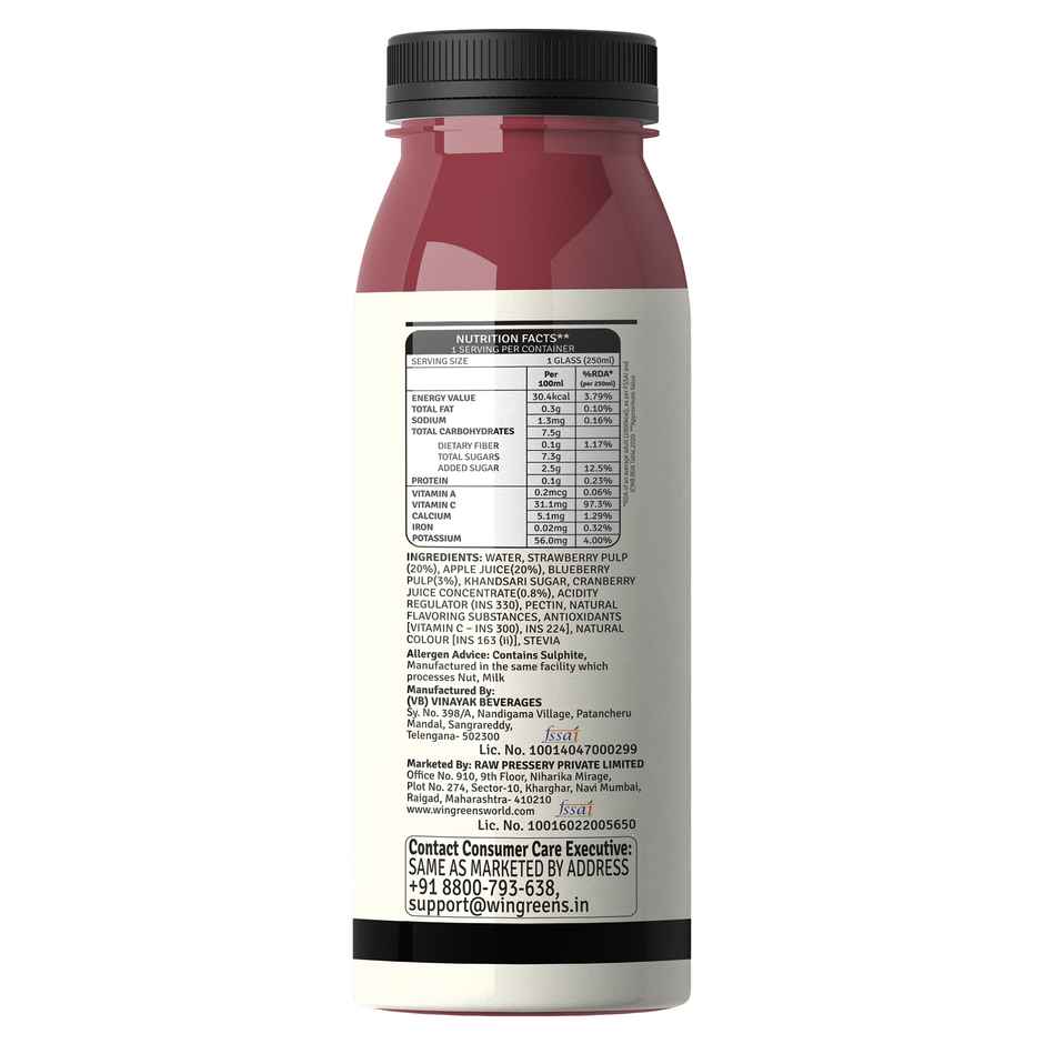 RAW Pressery Berry Healthy  Strawberry, Blueberry & Cranberry Juice  Daily Dose