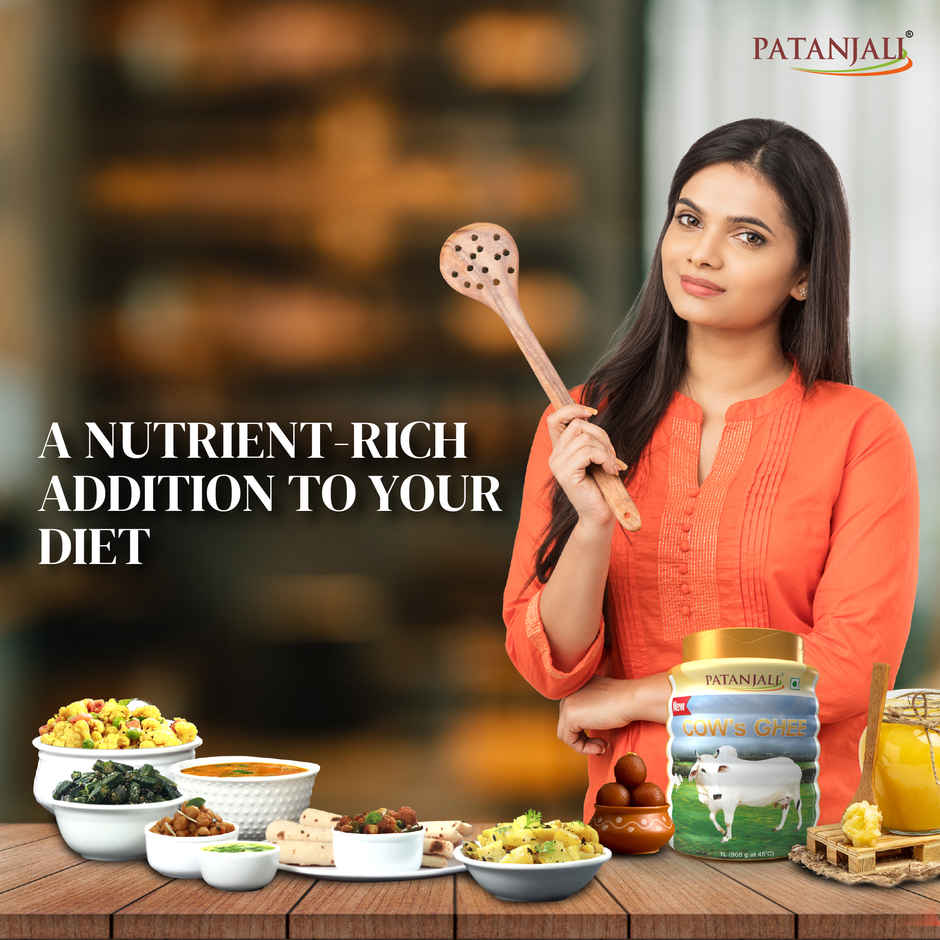 Patanjali Pure Cow Ghee PET Jar - Danedaar, Rich Aroma, Cow Ghee