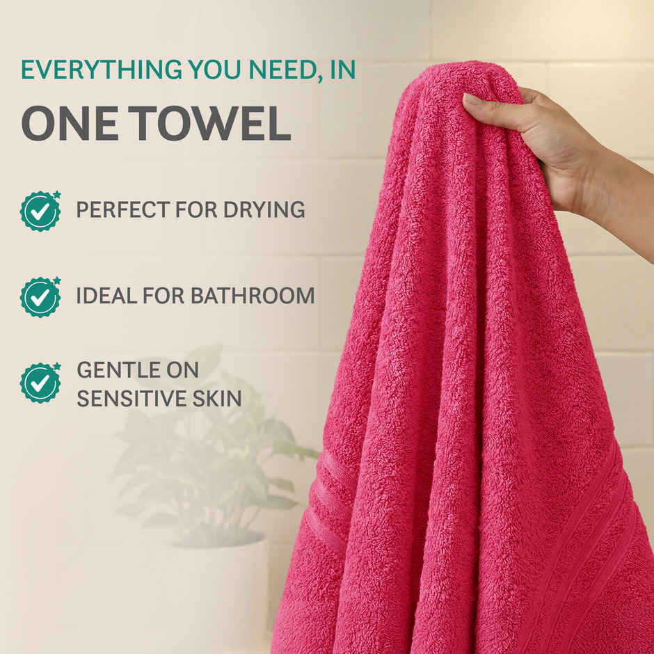 Mytrident Comfort Living Cotton Bath Towel | 28 in x 55 in | Candy Glow