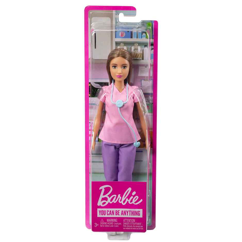 Barbie Nurse Blonde Petite Doll with Scrub & Stethoscope