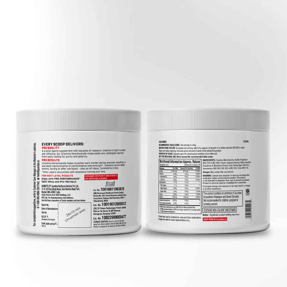 GNC Pro Performance Creatine Monohydrate Blueberry