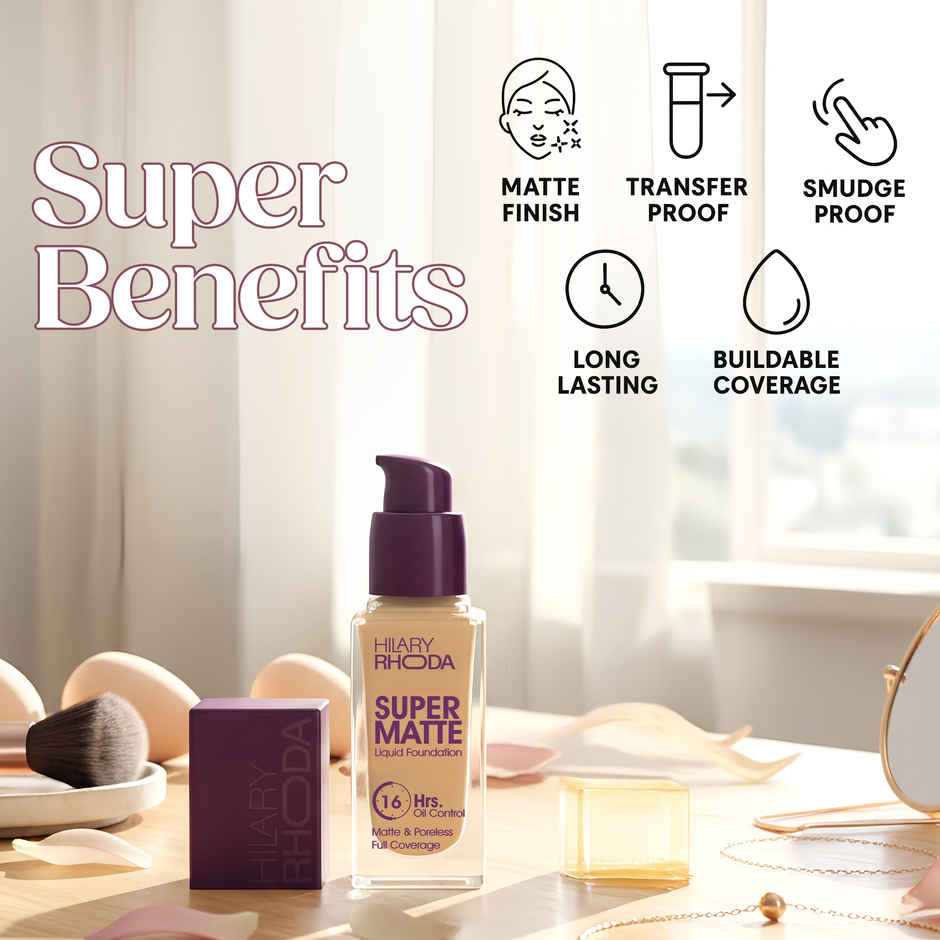 Hilary Rhoda Super Matte Liquid Foundation | Light Beige Shade 02