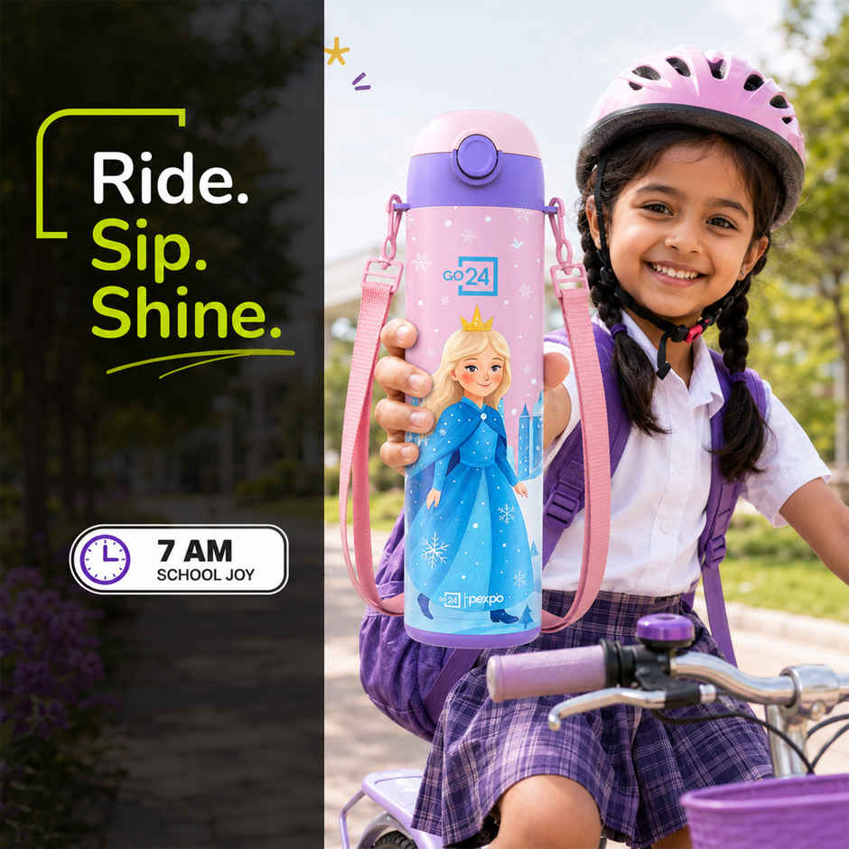 Go24 | Pexpo Pixy Hot & Cold Stainless Steel Kids Bottle | Thermosteel Flask | Pink | 470 ml