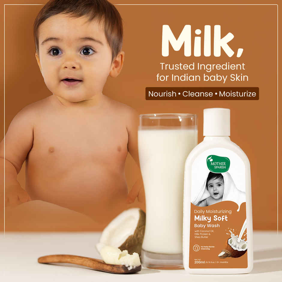 Mother Sparsh Milky Soft Baby Wash With Milk Protein & Coconut Oil