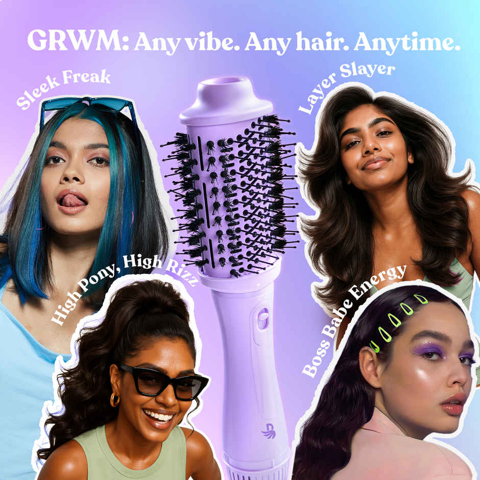 BSC Bombae Hairess Ionic 3-In-1 Hot Air Brush Hair Dryer | Volumizer & Straightener