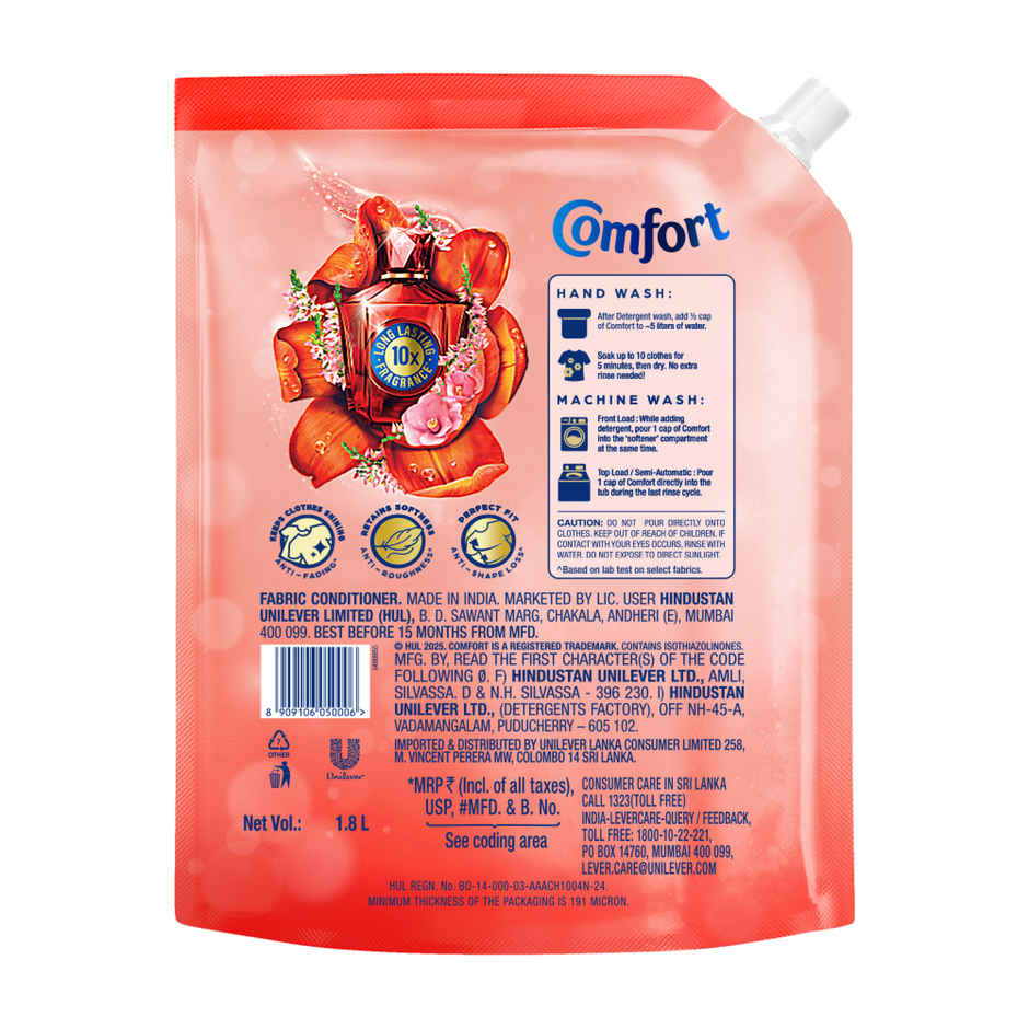 Surf Excel Matic Express Clean & Care (2L) & Comfort Perfume Deluxe Passion (1.8L) Combo