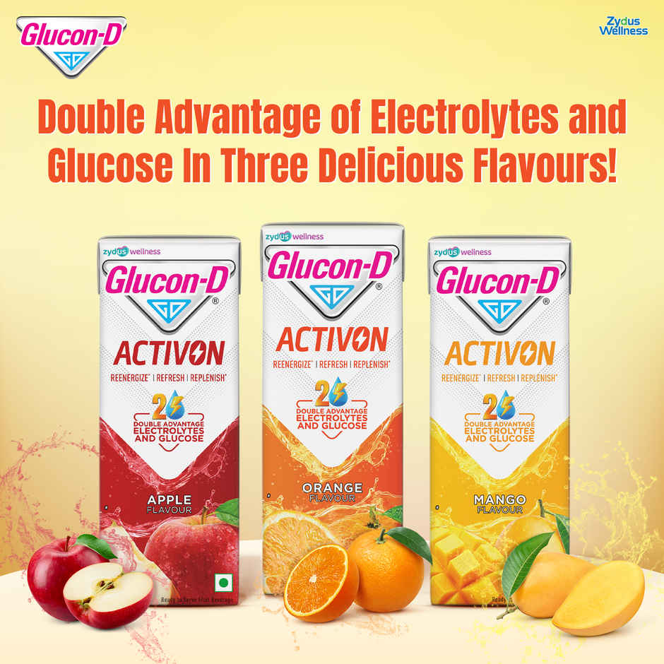 Glucon-D Activon Electrolyte Energy Drink | Orange Flavour
