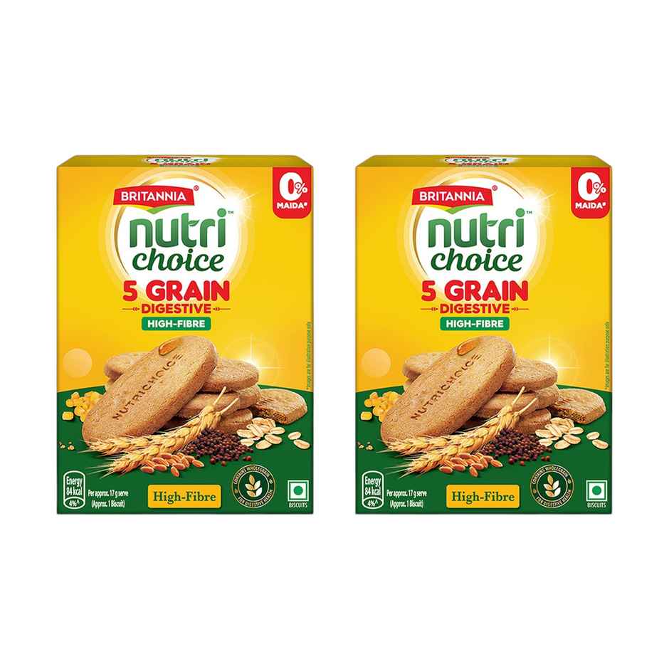 Britannia 5 Grain High-Fibre Biscuits Multigrain Digestive Biscuits |  Combo