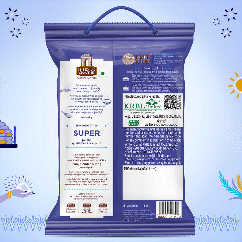 India Gate Super Basmati Rice | Perfectly Aged Long Grains