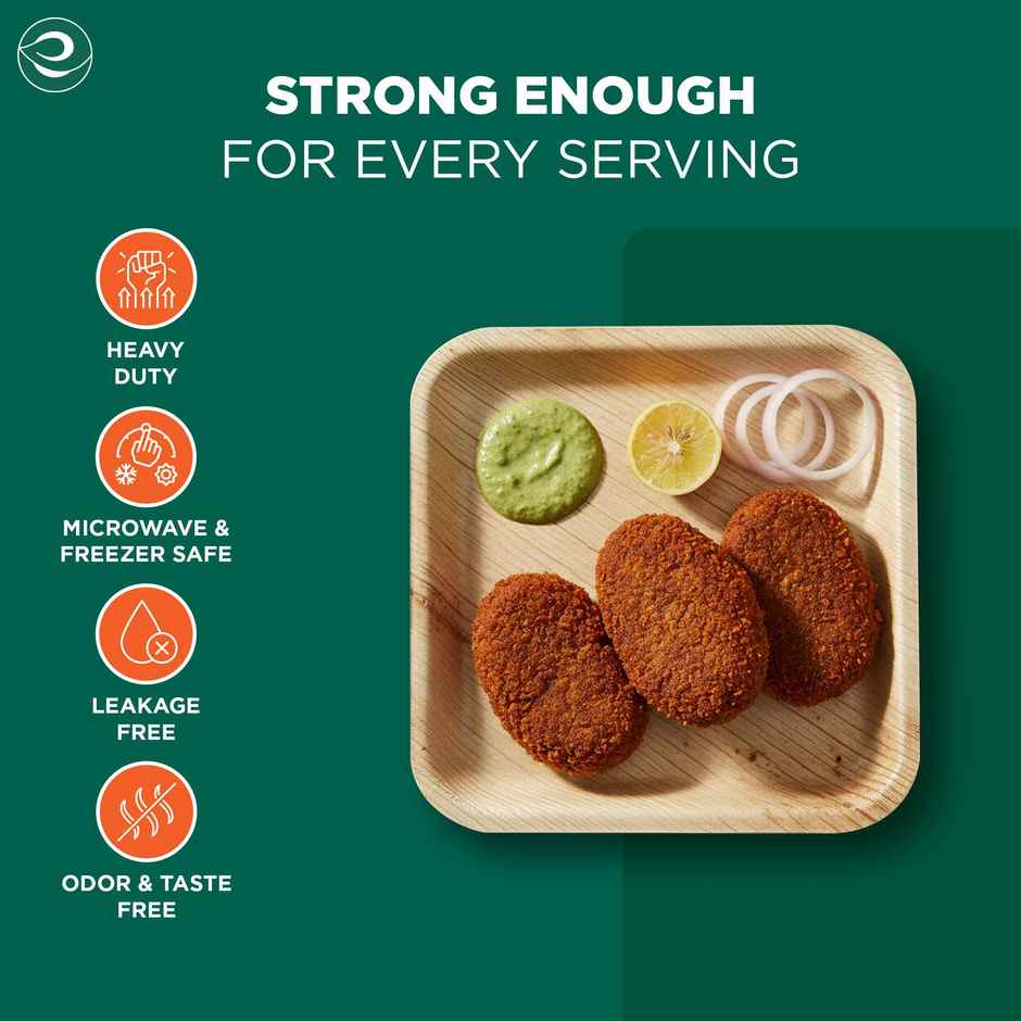 ECO SOUL | Palm Leaf Disposable Plates | 6 Inch | Square | 10 Count