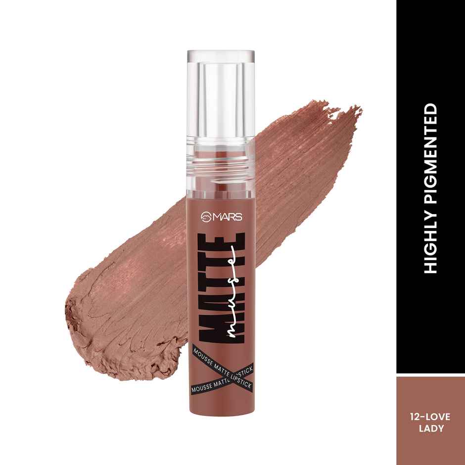 MARS Cosmetics Matte Muse Mousse Lipstick (3ml) (12-LOVE LADY) with Doe-Foot Applicator