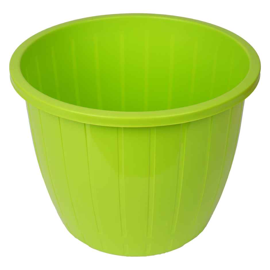Kuber Industries Plastic Flower Pots | 8 Inch | Indoor & Outdoor | Green