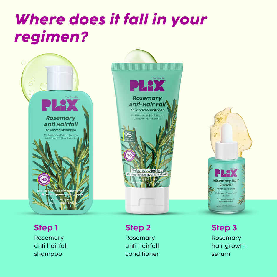 PLIX Rosemary Advanced Anti-Hair Fall Shampoo Sulfate And Paraben Free To Reduce Hair Fall
