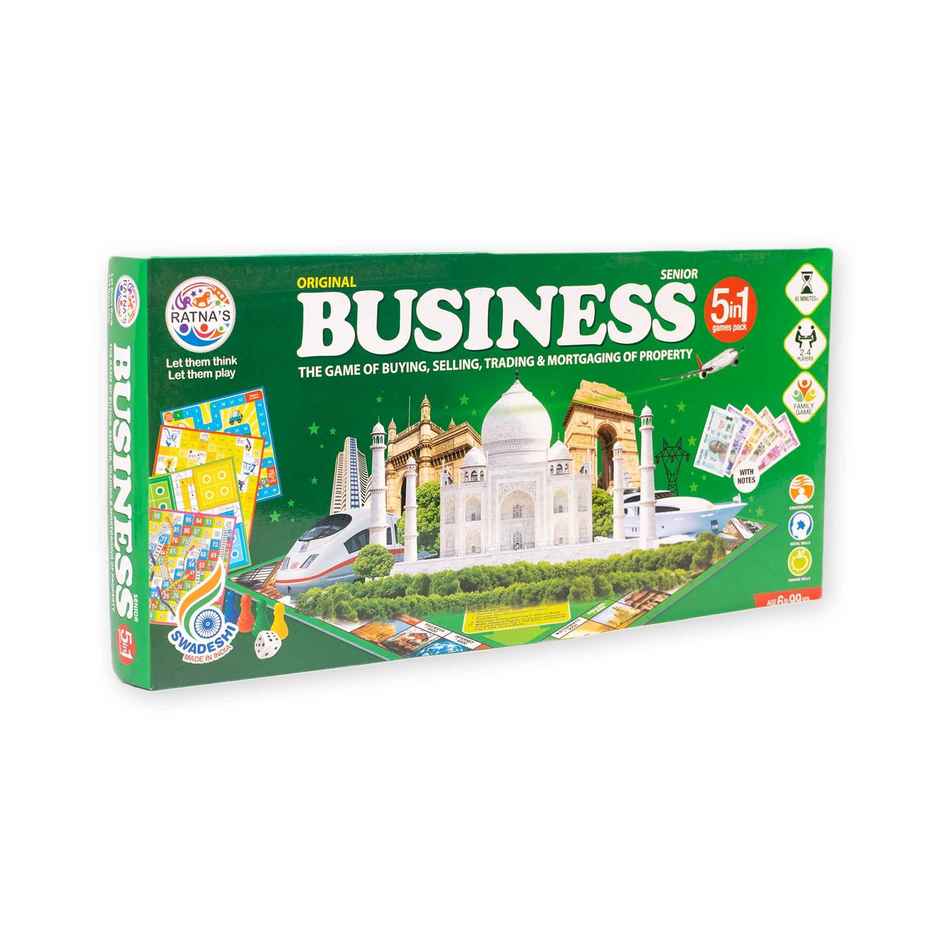Ratna's Business Sr. Pop | 5 in 1 Game Board | Educational Board Game | 6+ years