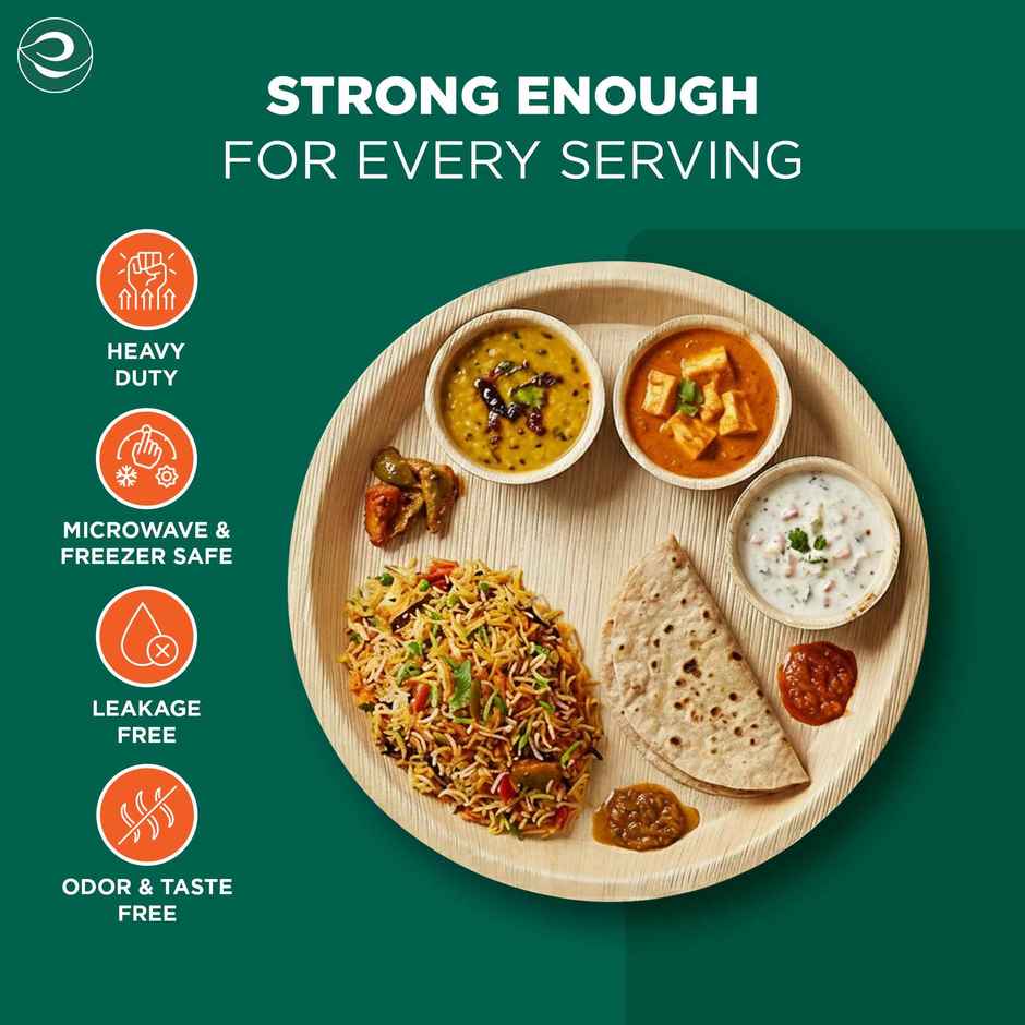 ECO SOUL | Palm Leaf Disposable Plates | 12 Inch | Round | 10 Count