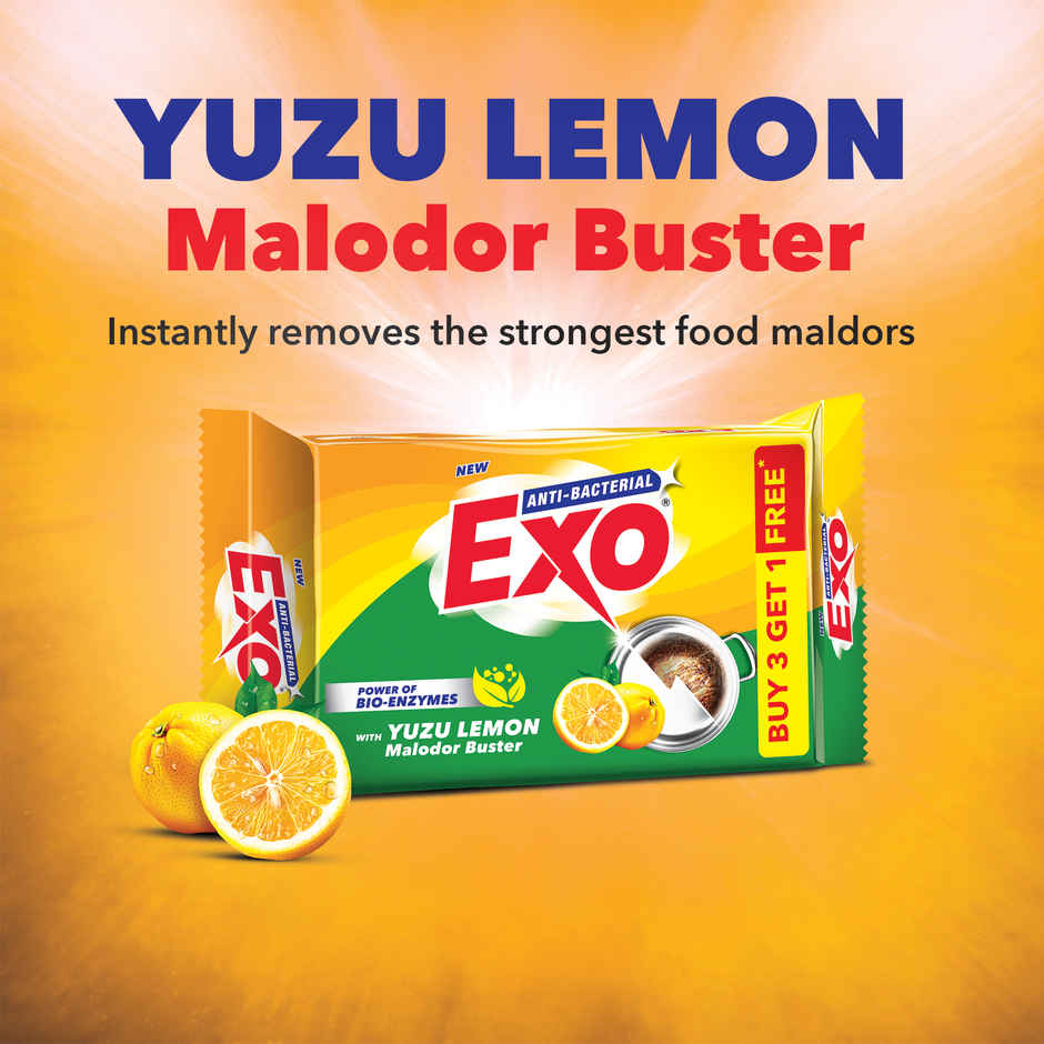 Exo Anti Bacterial Dishwash Bar | Yuzu Lemon for Malodor Buster with Power of Bio-Enzymes