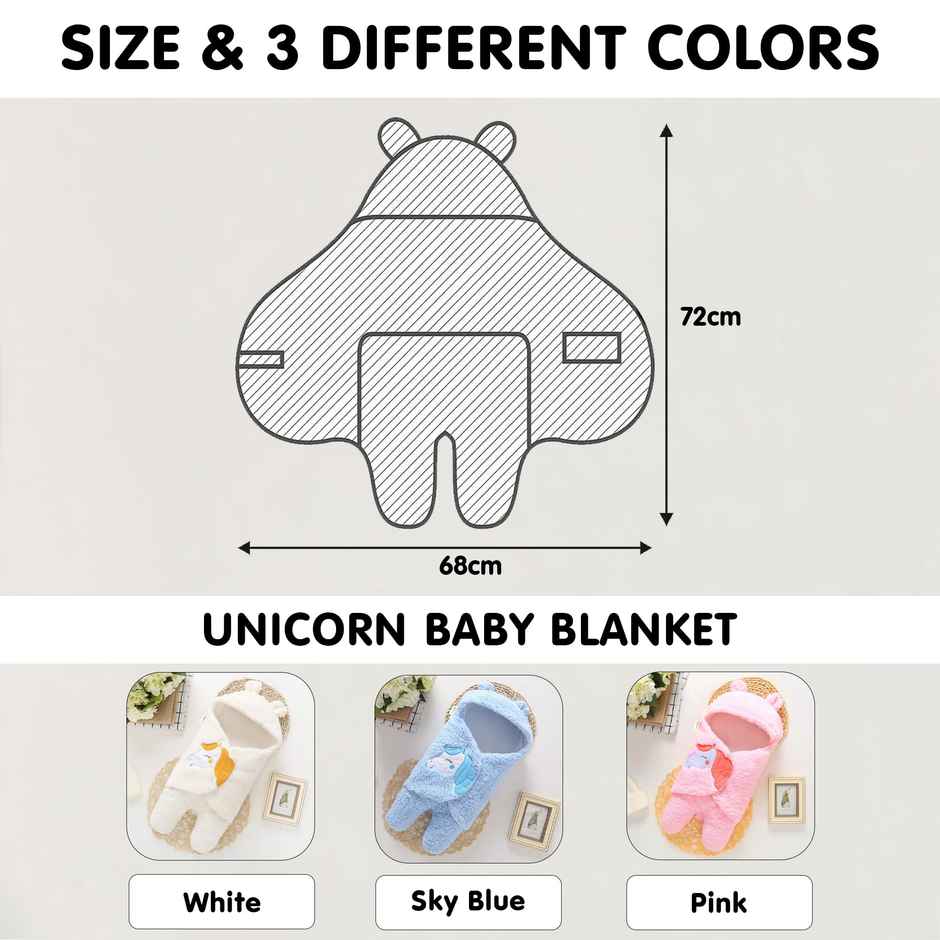 Oyo Baby Baby Blanket New Born Babiesall Season Unicorn Plain Pink