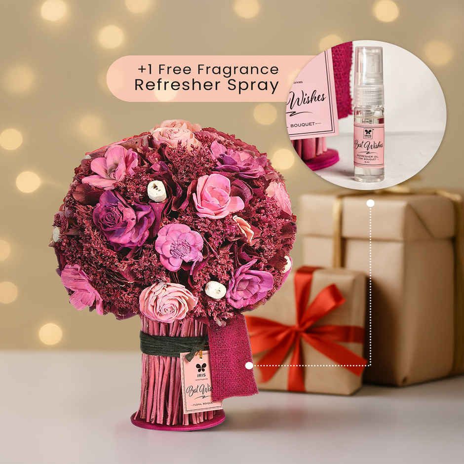 Iris Floral Bouquet with Fragrance Spray