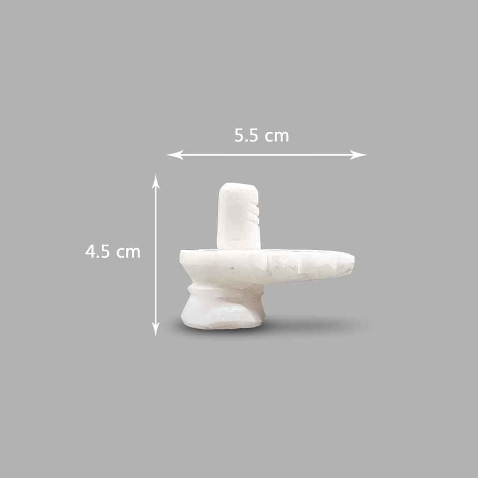 White Shivling | 3 Inch | Mahadev Idol for Home Temple | Svasti
