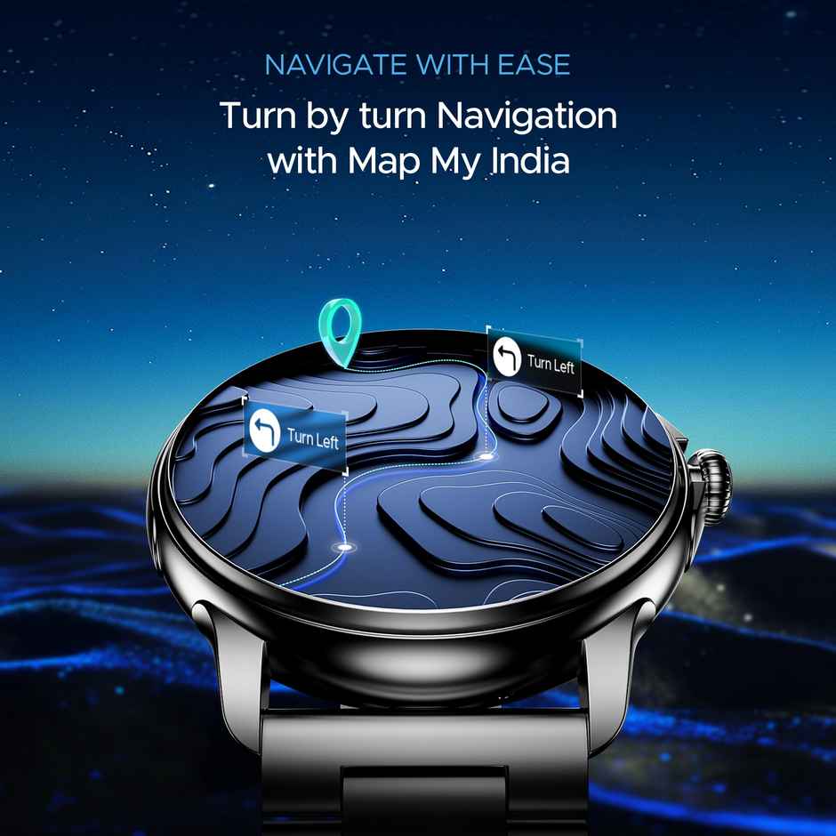 boAt Lunar Oasis Smartwatch | 1.43" AMOLED Display | BT Calling - Steel Black