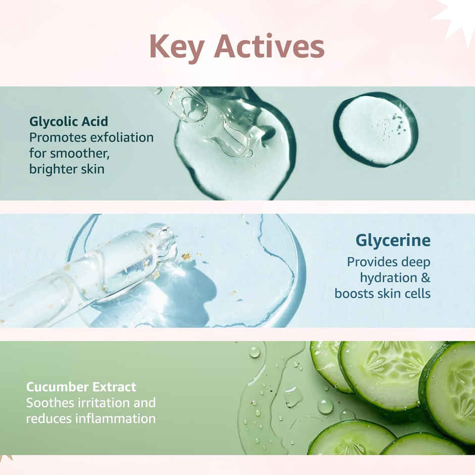 CosIQ GAT 8% Glycolic Acid Face Toner With Glycerine And Cucumber Extract