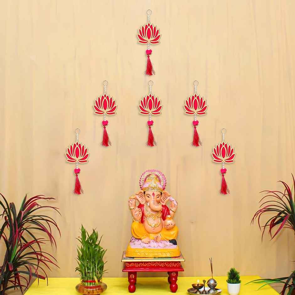 Lotus Flower Decorative Wall Hanging for Home Decor Pack  of 6 | eCraftIndia