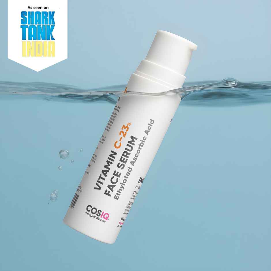 CosIQ 23% Vitamin C Face Serum Brightens Skin, Revives Dullness & Evens Skin Tone for All Skin Types