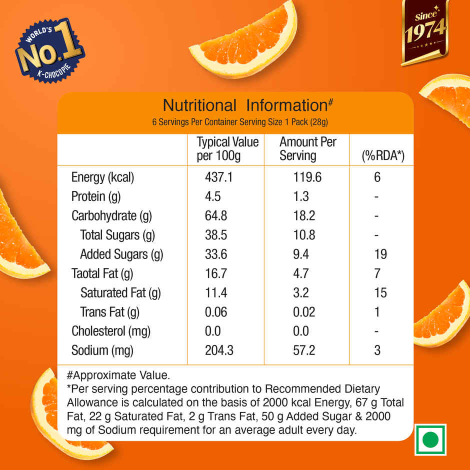 Orion Orange Choco Pie | Centre|Filled Biscuit