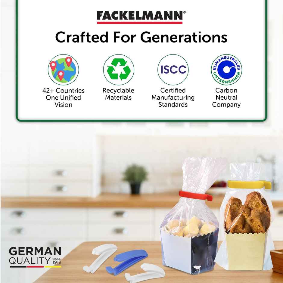 Fackelmann Re-Usable Plastic Sealing Clips, Set Of 5 | Ergonomic Design, Durable & Easy To Use