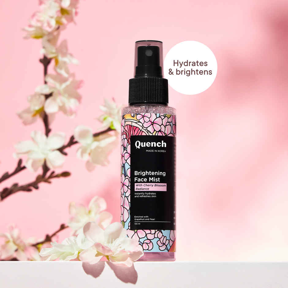 Quench Brightening Korean Face Mist with Cherry Blossom & Pearl Extracts Instantly Hydrates & Brightens
