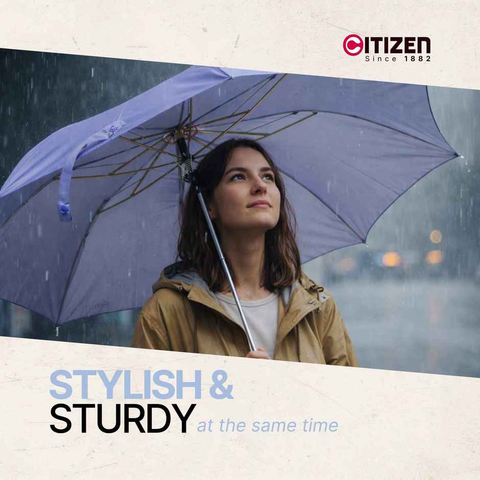 Citizen 2 Fold 21 Inch Purple Mono Silver Umbrella