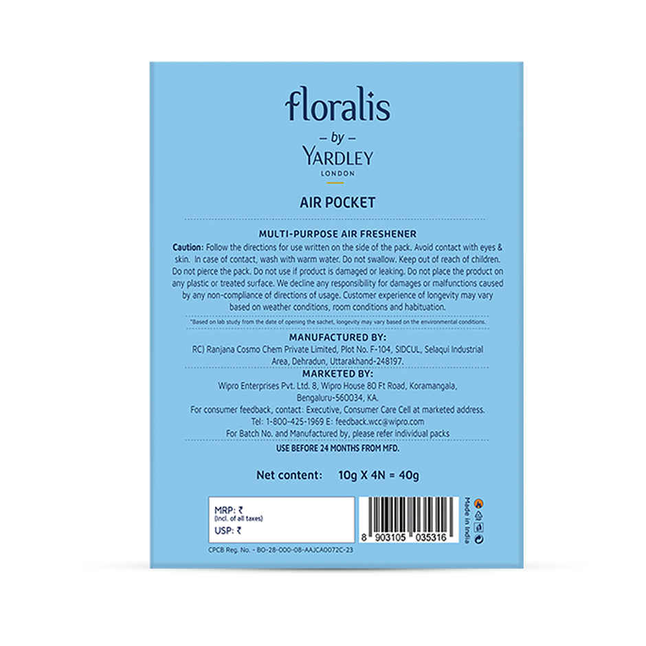  Floralis by Yardley Air Pocket Bathroom Freshener