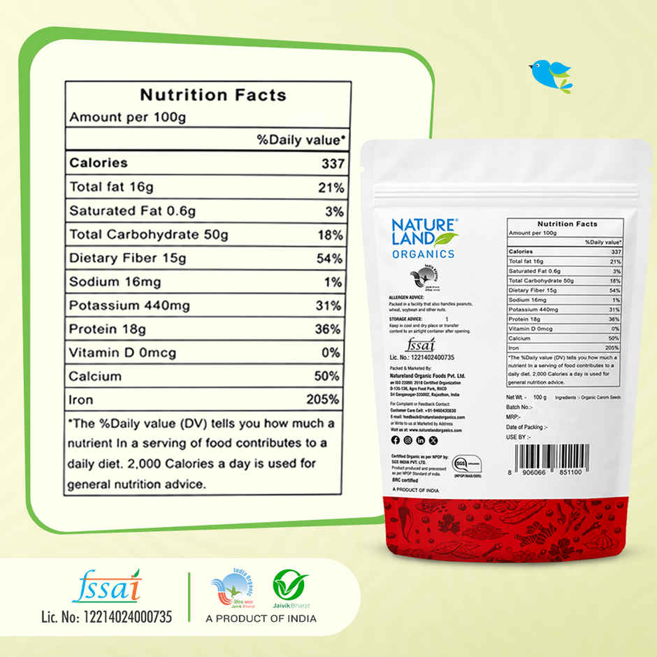Natureland Organics Ajwain Carom Seeds