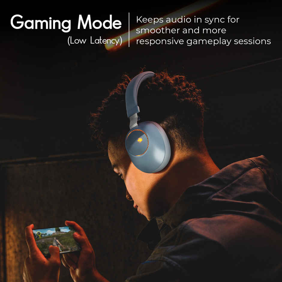 Zebronics Duke BT Headphone, 60h, Dual Pairing, Gaming Mode, ENC, LED, Deep Bass, Voice Asst(Blue)