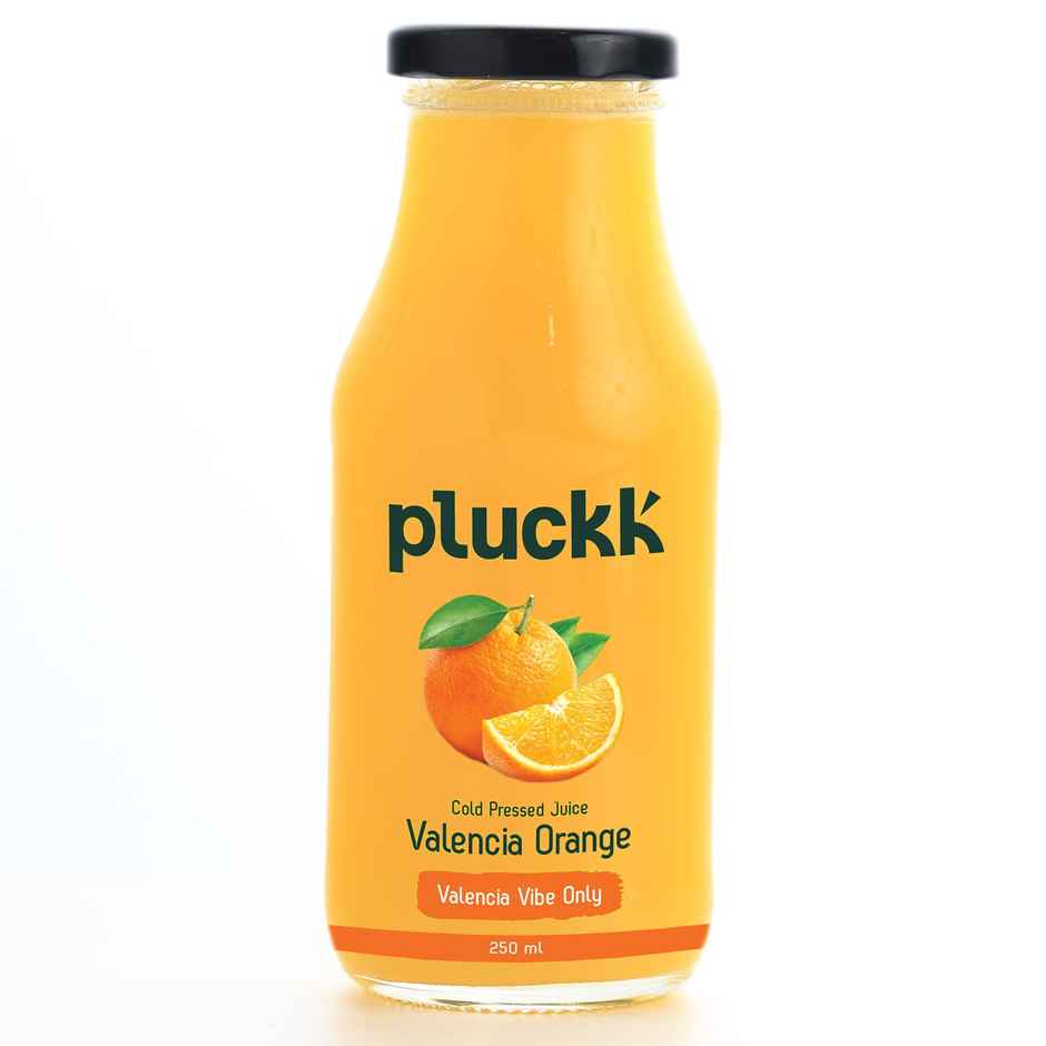 Pluckk Cold Pressed Extracted Valencia Orange Juice | No Preservatives | No Added Sugar