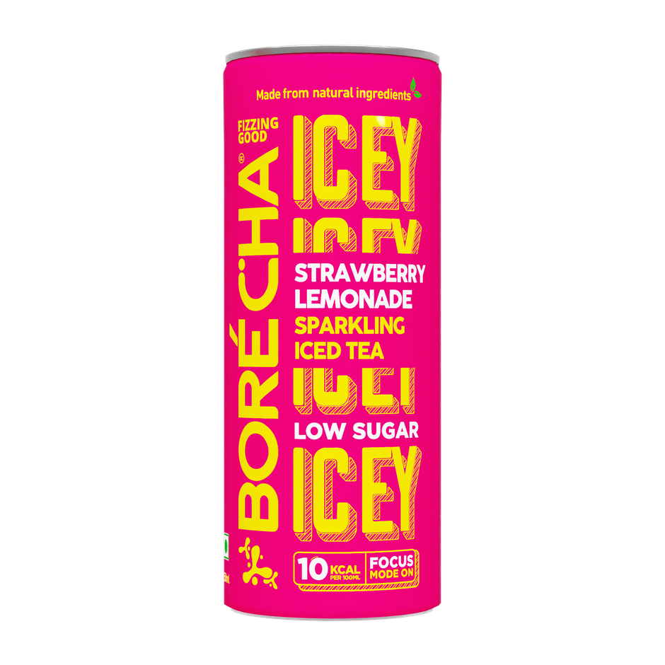 Borecha Low Sugar Strawberry Lemon Sparkling Iced Tea