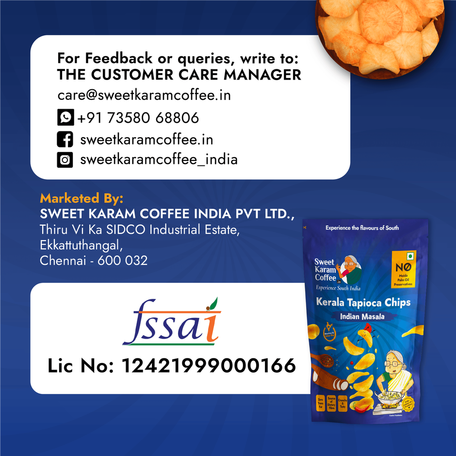 Sweet Karam Coffee Indian Masala Tapioca Chips Combo