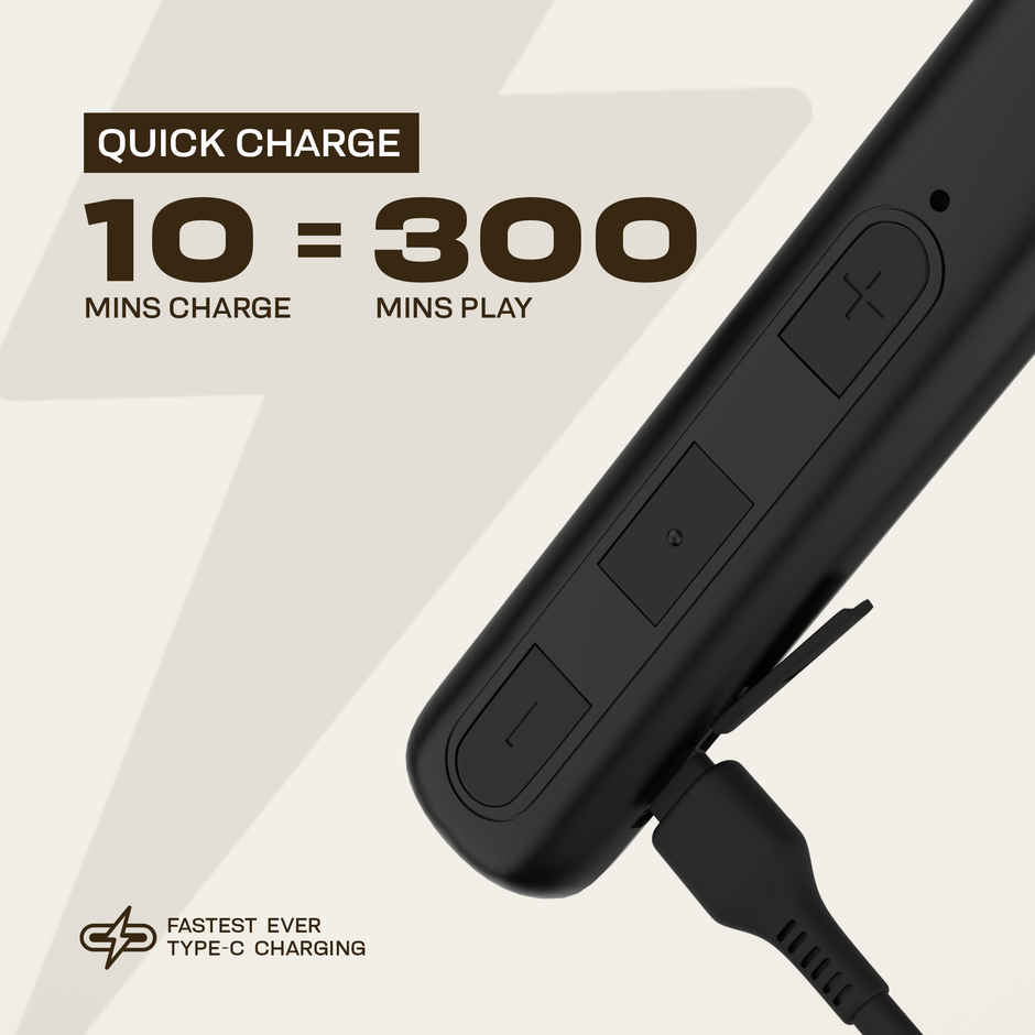 Aroma NB119 Pro Belief Upto 48H Playtime Fast Charging Dual Pairing Neckband Bluetooth Black