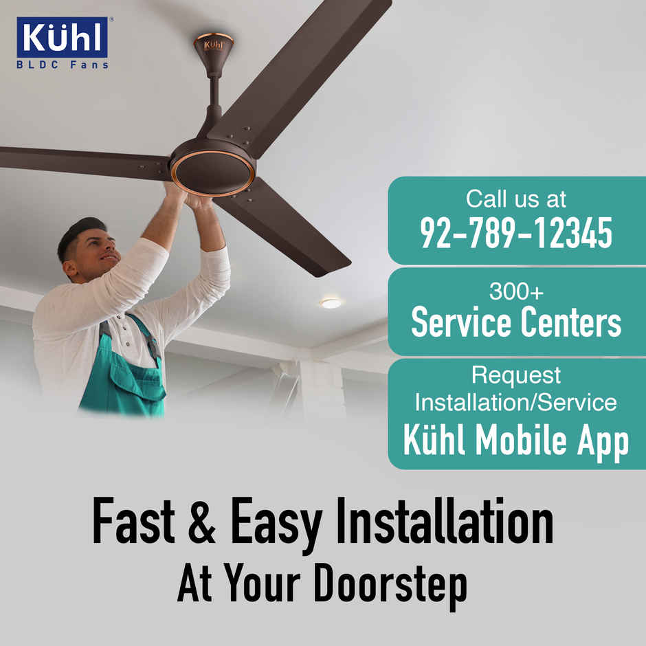 KUHL Prima A4 BLDC Ceiling Fan,1200mm,Remote Control,BEE 5 Star Rated & ISI Marked, Espresso Brown
