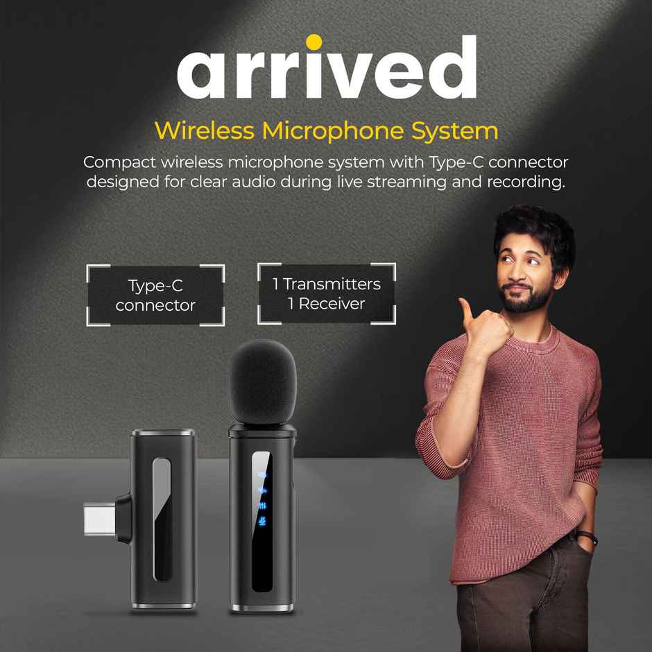 Digitek DWM 010 Wireless Microphone | Type C | 40m Range | 7 Hrs Battery