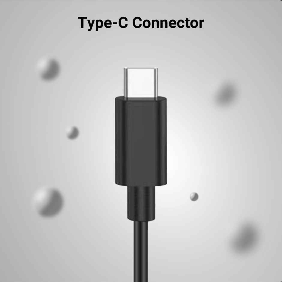 Zebronics Bro C Type C Wired Earphone, 1.2M Cable, Light Weight, In Ear Design | Black + Gold