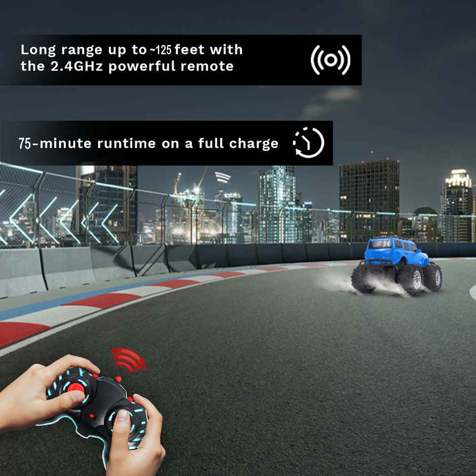 Race N Roll Off Roader Rechargeable Remote Control Monster Truck - For Blue