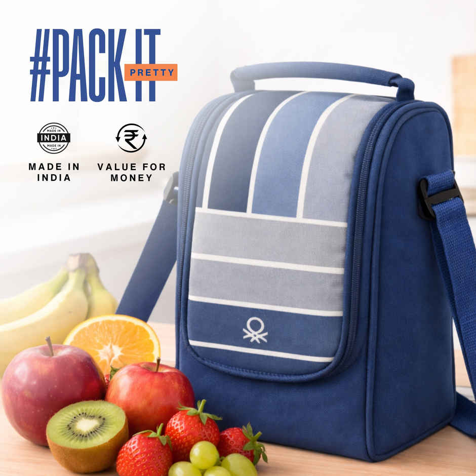 United Colors of Benetton Lunch Bag | Digital Print | Navy Blue