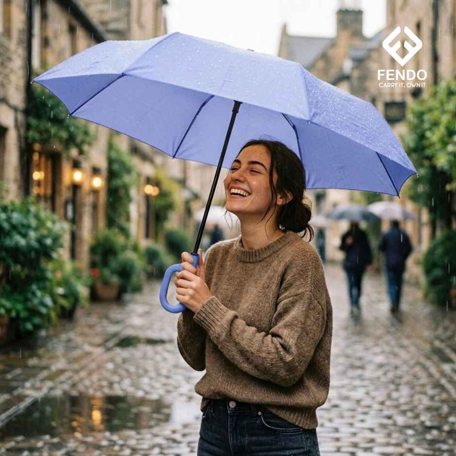 Fendo Clutch 20 Inch 3 Fold Umbrella | Blue