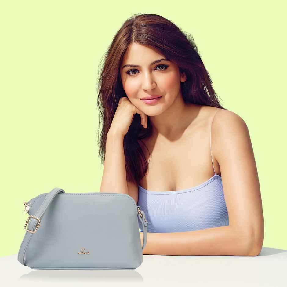 Lavie Women's Archer Pu Sling Bag | Premium Saffiano Texture | Medium | Blue