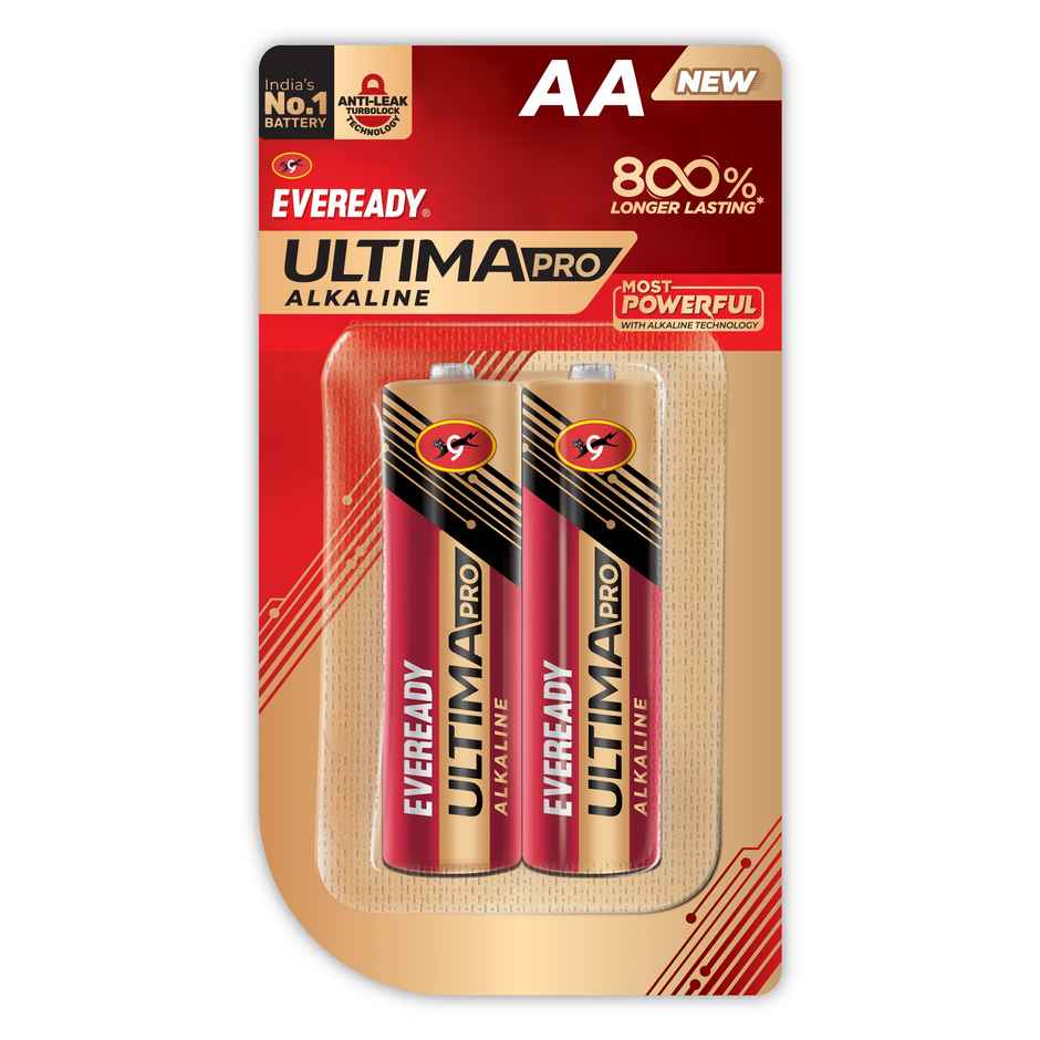Eveready Ultima Pro Alkaline AA Battery | 800% Longer Lasting|Pack of 2