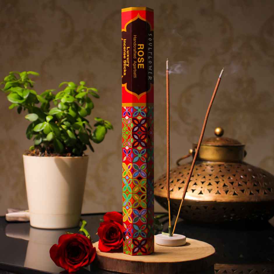 Soulflower Rose Luxury Incense Sticks | 20 Sticks