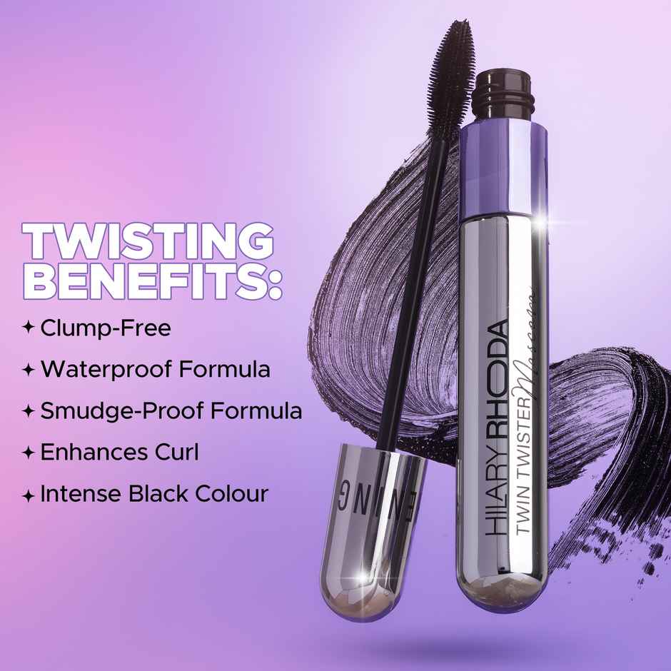 Hilary Rhoda Twin Twister Mascara | Volumises & Lengthens | Waterproof & Smudge-Proof Formula