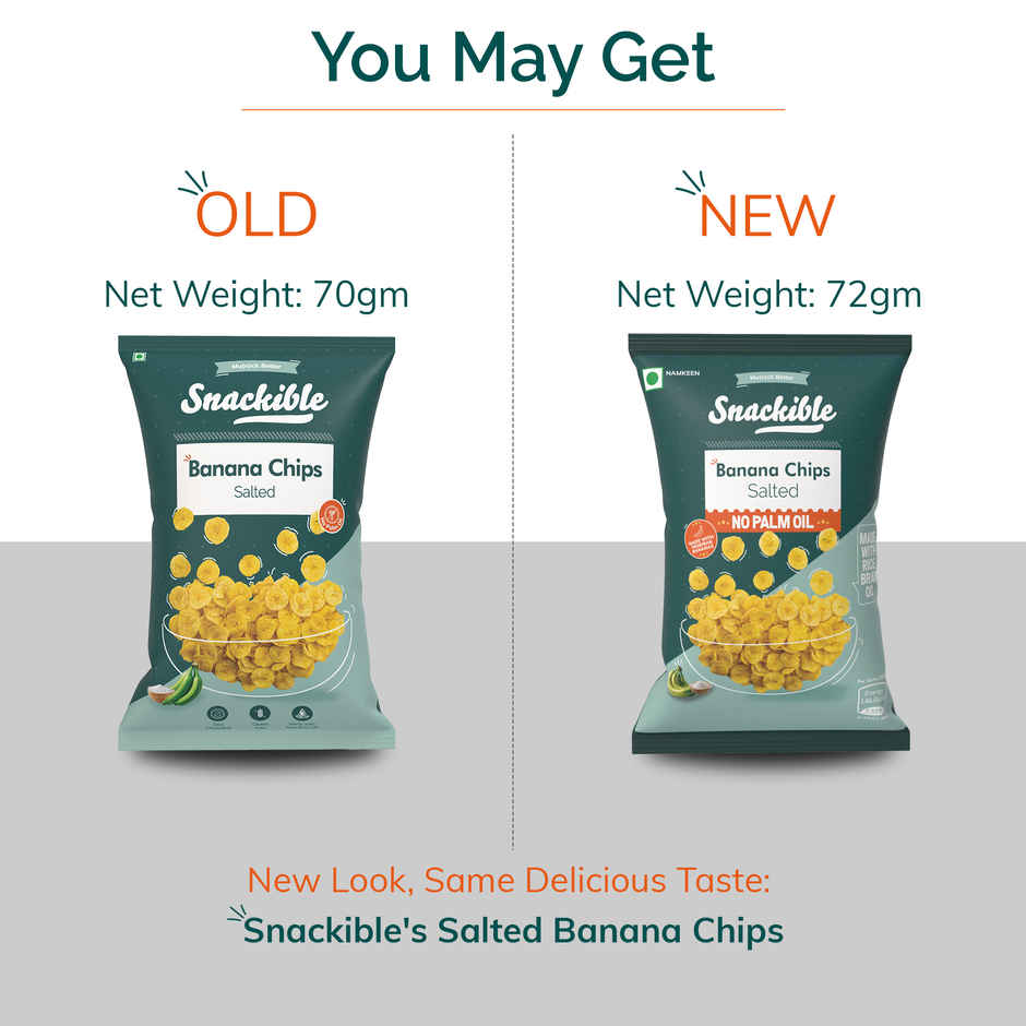 Snackible Salted Banana chips | No Palm Oil